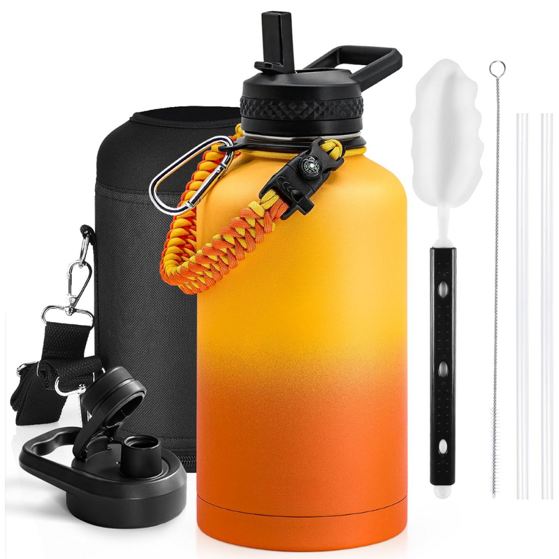 Geïsoleerde Waterfles – Lekvrij & BPA-vrij met Paracord Handvat