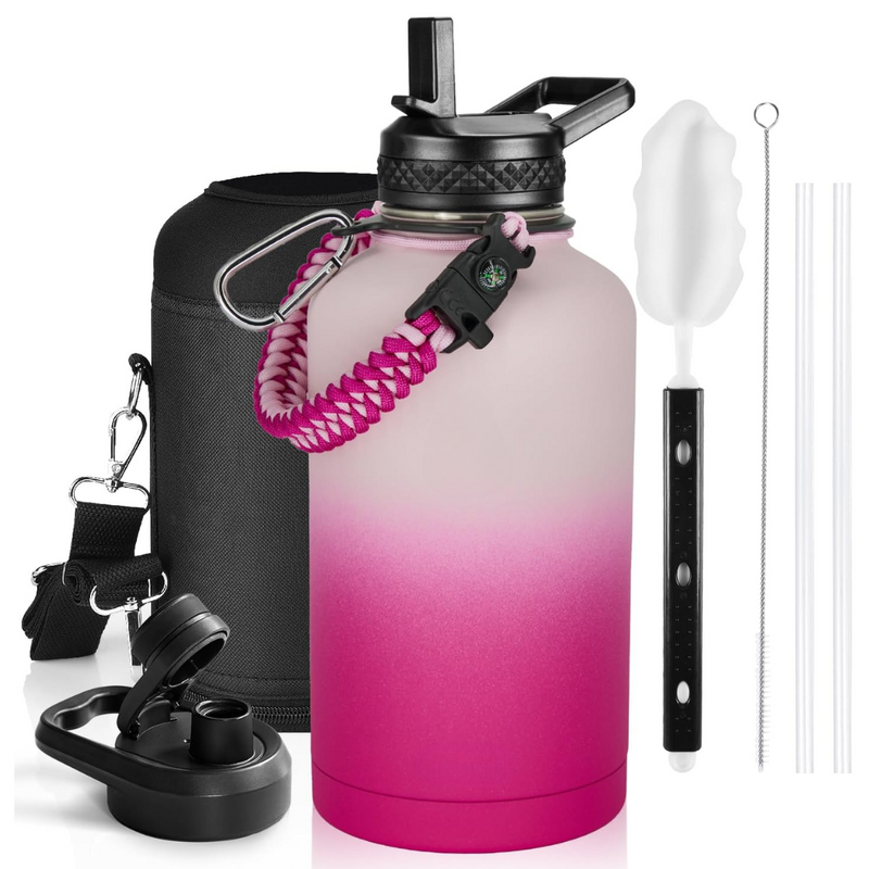 Geïsoleerde Waterfles – Lekvrij & BPA-vrij met Paracord Handvat
