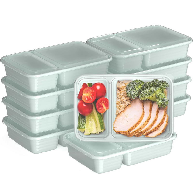 20-delige herbruikbare 2-compartiment voedselcontainers