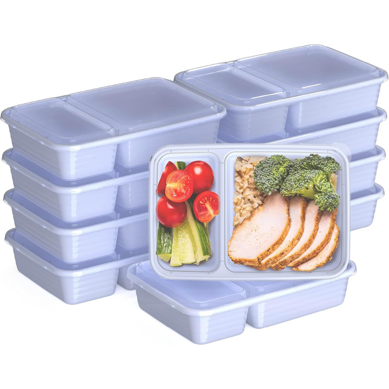 20-delige herbruikbare 2-compartiment voedselcontainers