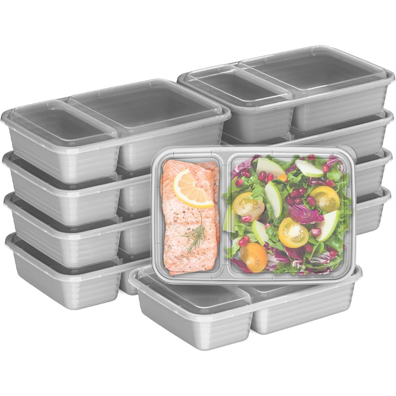 20-delige herbruikbare 2-compartiment voedselcontainers