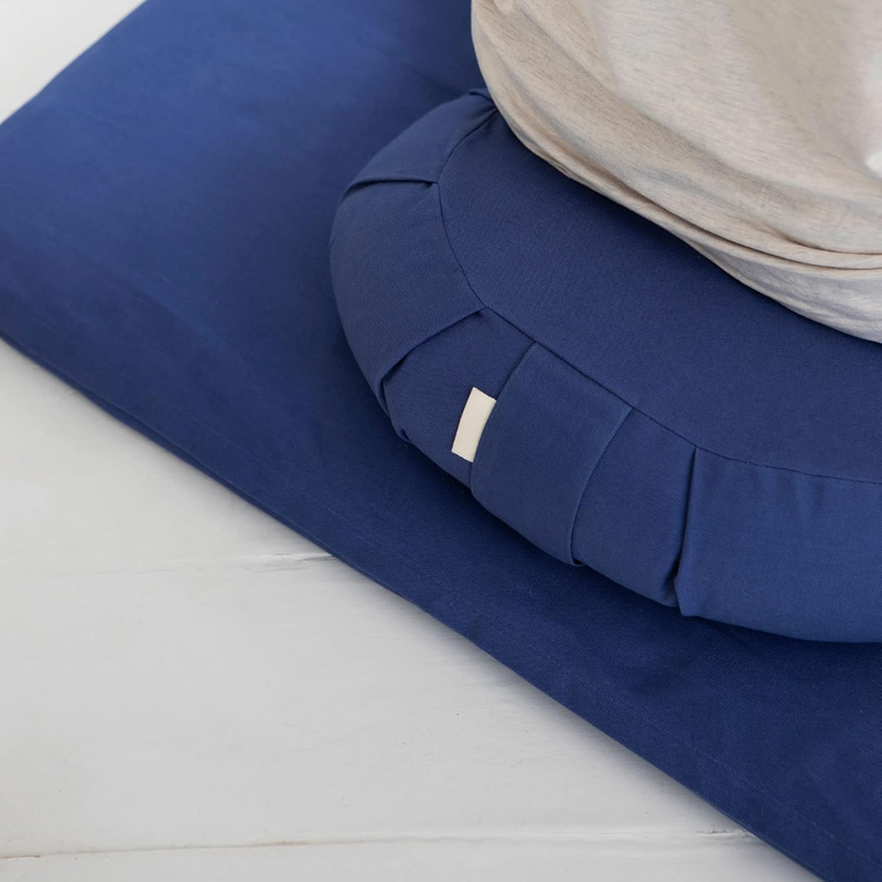 Curved Organic Cotton Meditatiekussen met Wasbare Cover