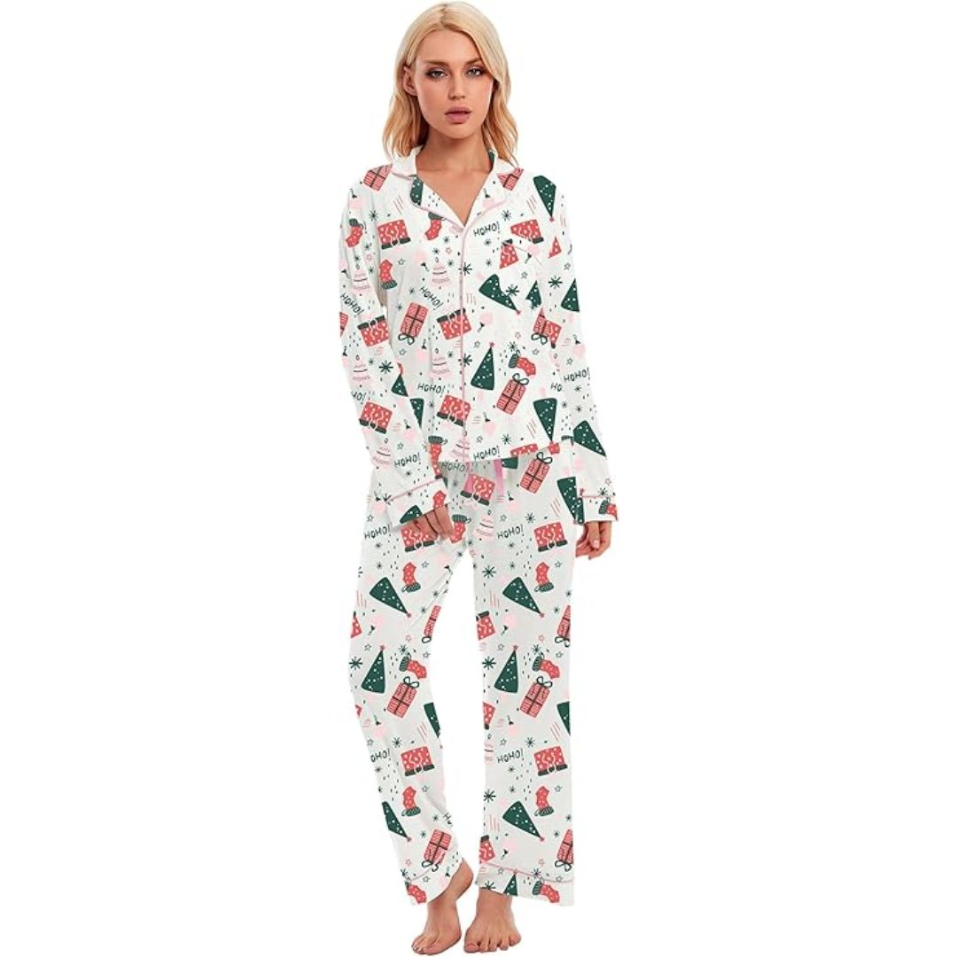 Comfortabele Katoenen Kerst Pyjama voor Dames - CottonSnug