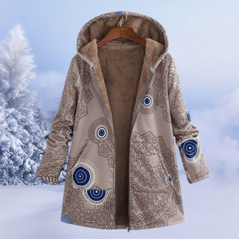 Comfortabele Dames Winterjas met Bloemenprint - Ivy
