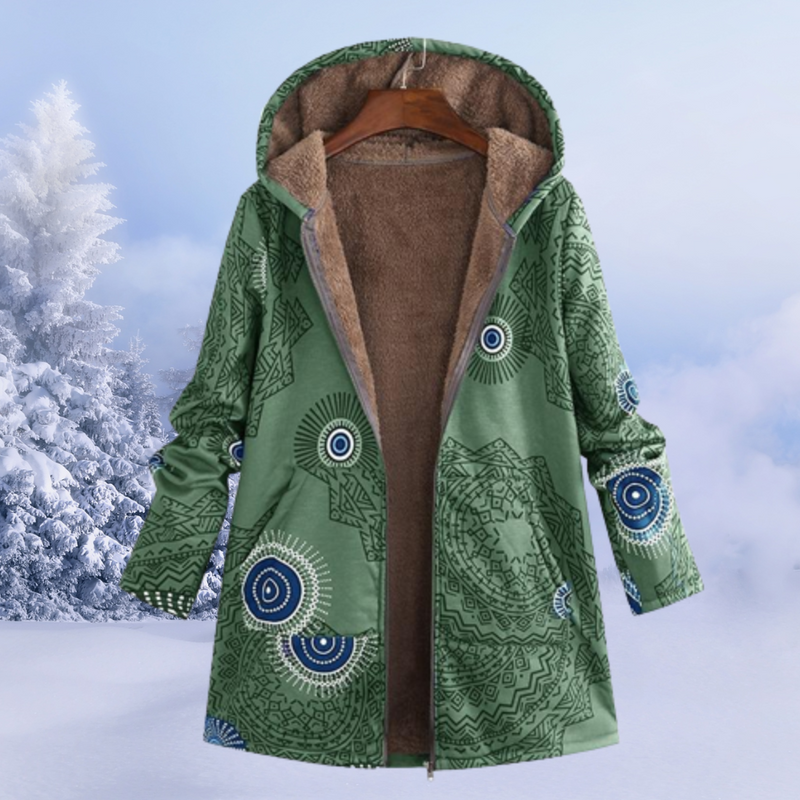 Comfortabele Dames Winterjas met Bloemenprint - Ivy