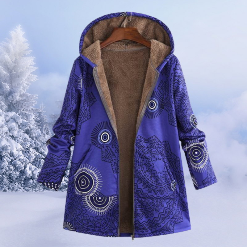 Comfortabele Dames Winterjas met Bloemenprint - Ivy