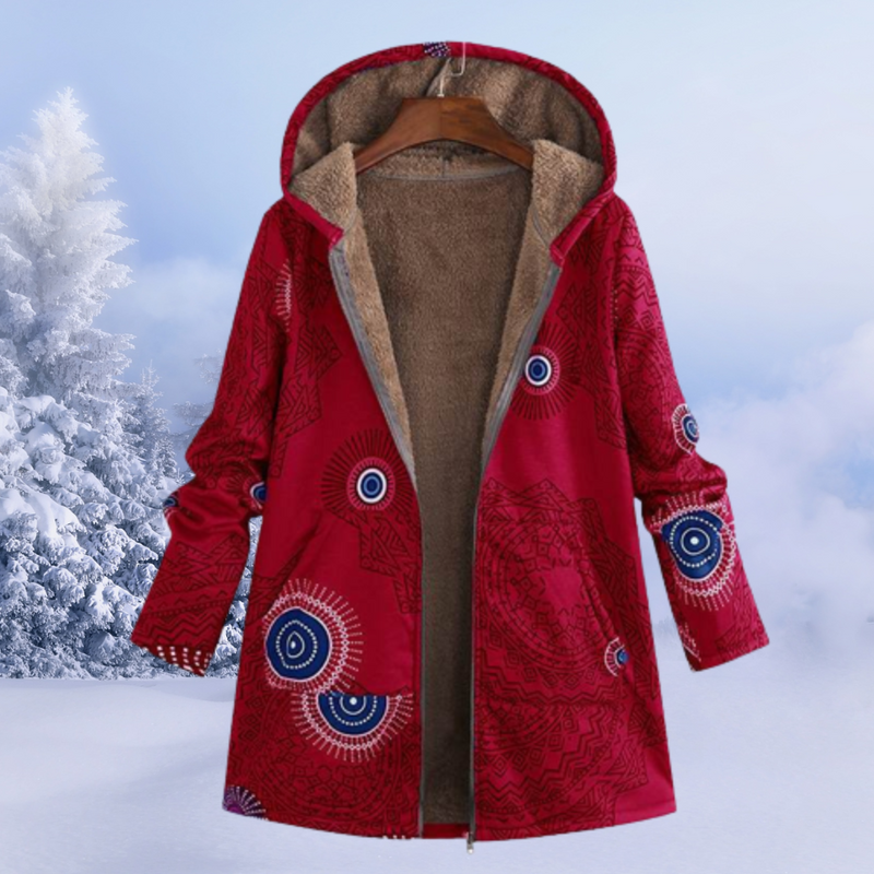 Comfortabele Dames Winterjas met Bloemenprint - Ivy
