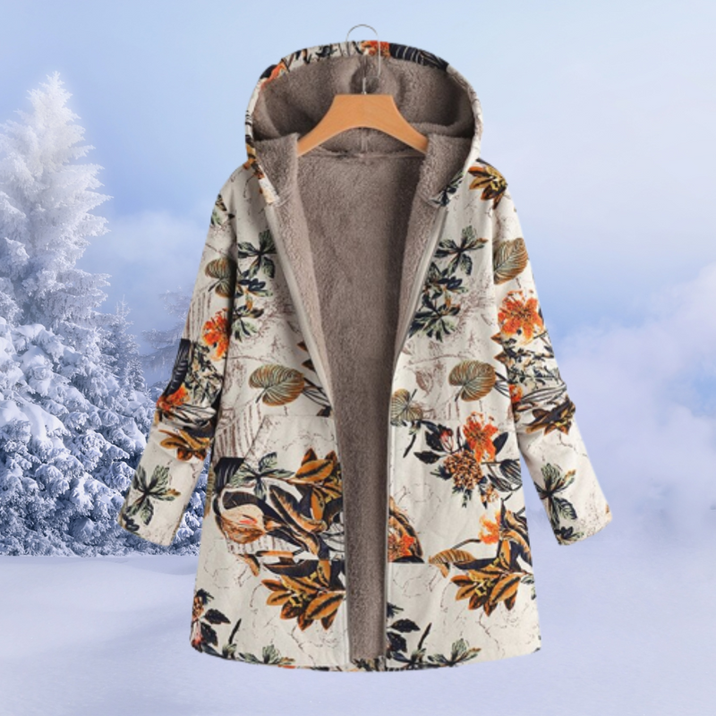 Comfortabele Dames Winterjas met Bloemenprint - Ivy