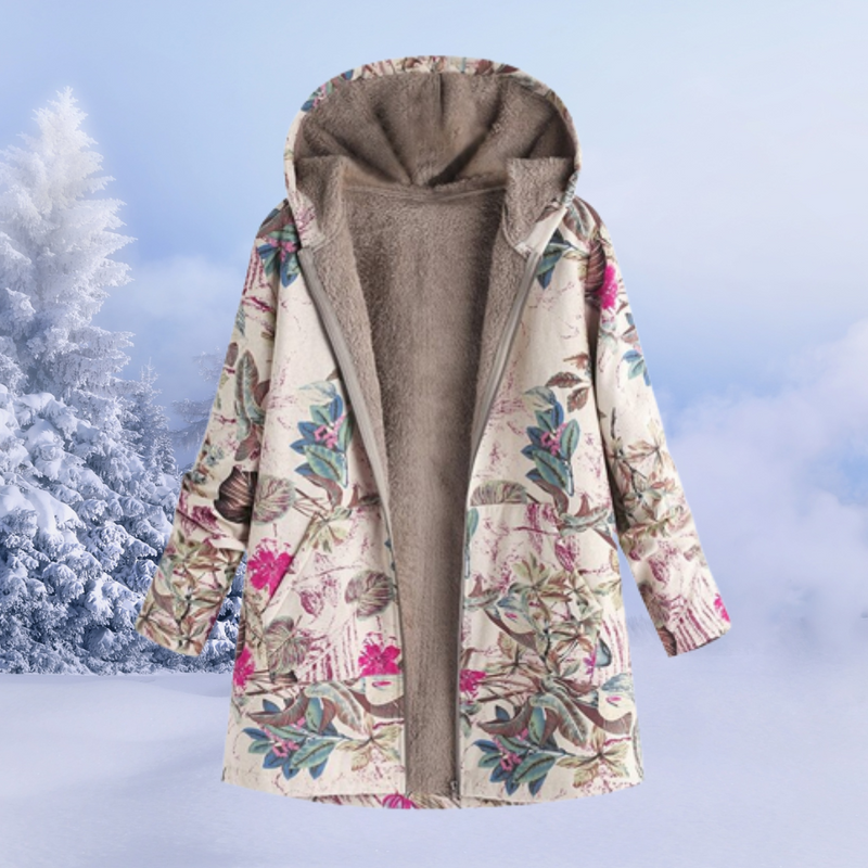 Comfortabele Dames Winterjas met Bloemenprint - Ivy
