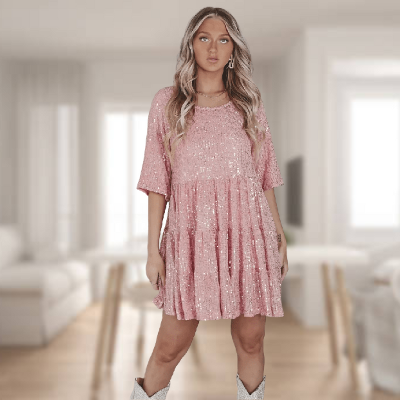 Fonkelende Pailletten Party Jurk – Luna
