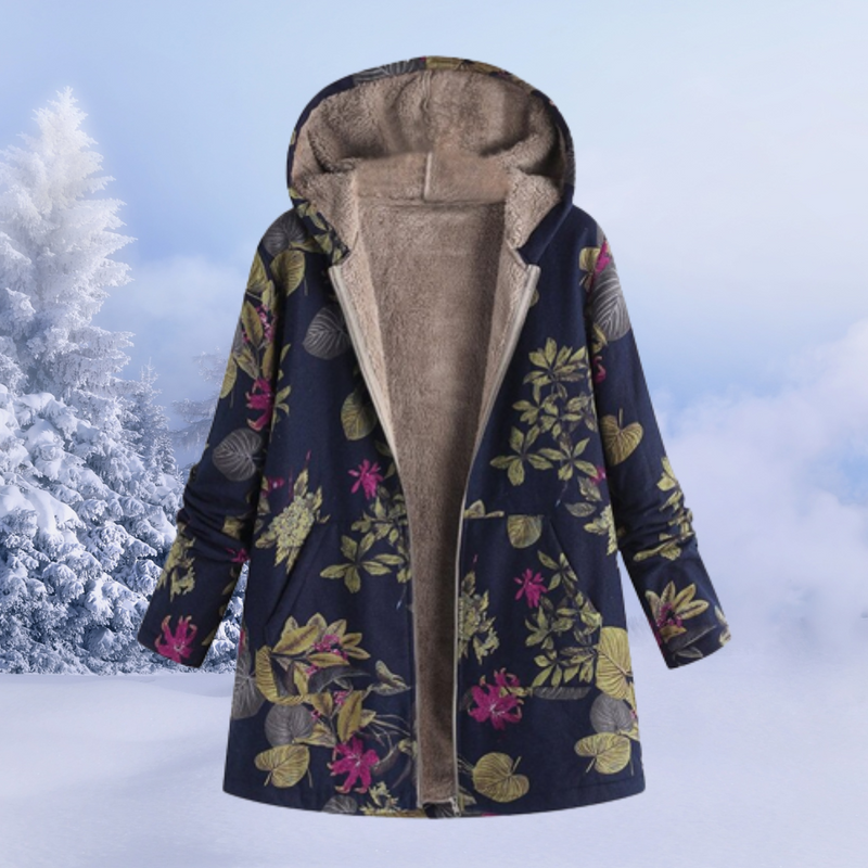 Comfortabele Dames Winterjas met Bloemenprint - Ivy