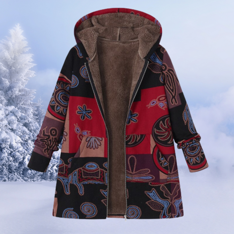 Comfortabele Dames Winterjas met Bloemenprint - Ivy