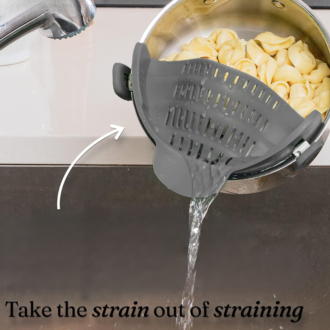 Silicone Clip-On Zeef – Hittebestendig Vergiet voor Pasta & Groenten