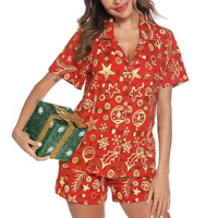 Korte Dames Kerst Pyjama Set - SnuggleVibes