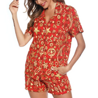 Korte Dames Kerst Pyjama Set - SnuggleVibes