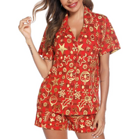Korte Dames Kerst Pyjama Set - SnuggleVibes