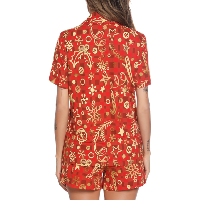 Korte Dames Kerst Pyjama Set - SnuggleVibes