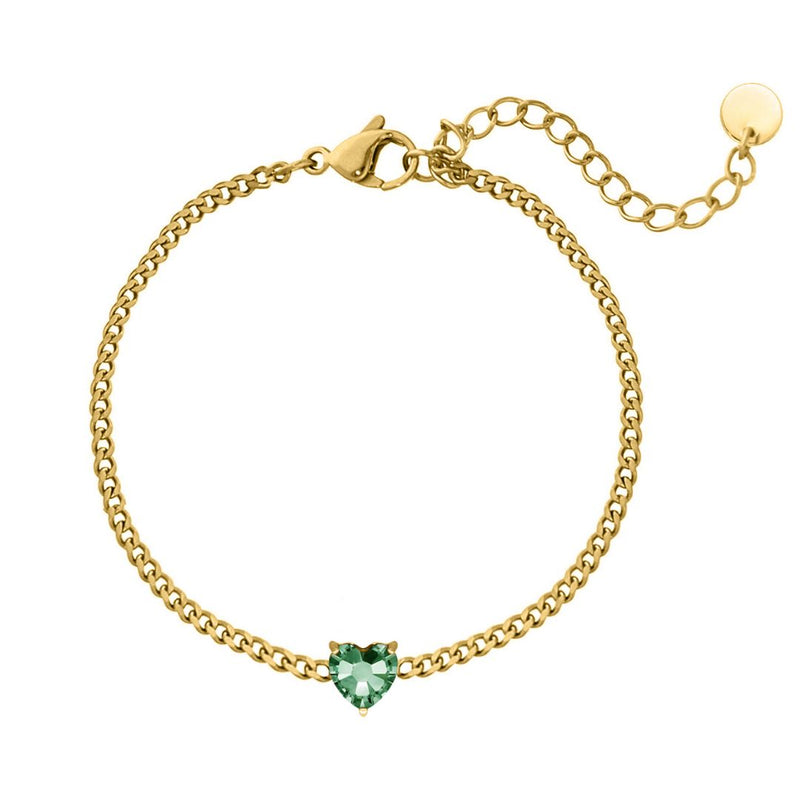 Vardi Dante™ Hart Bransoletka z kamieniem urodzinowym | Unikalna i znacząca