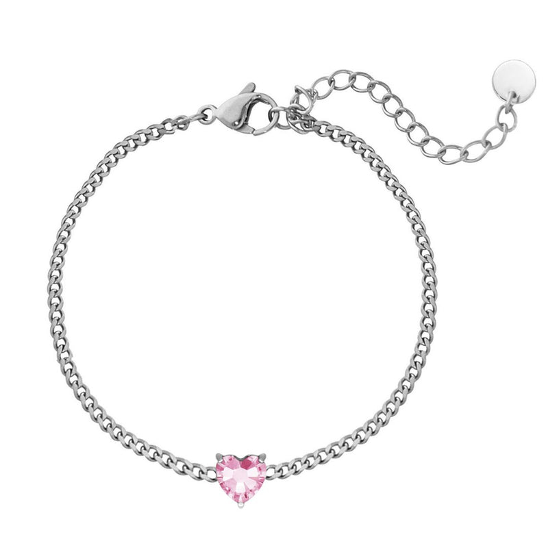 Vardi Dante™ Hart Bransoletka z kamieniem urodzinowym | Unikalna i znacząca