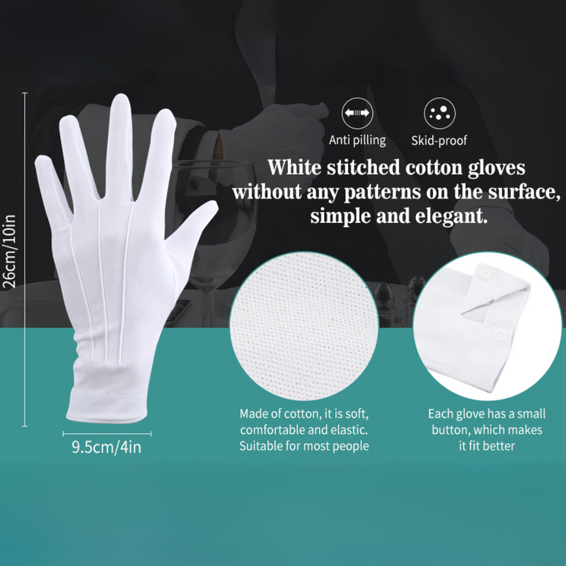 Witte Katoenen Handschoenen voor Formele Stijl - NobleGrip