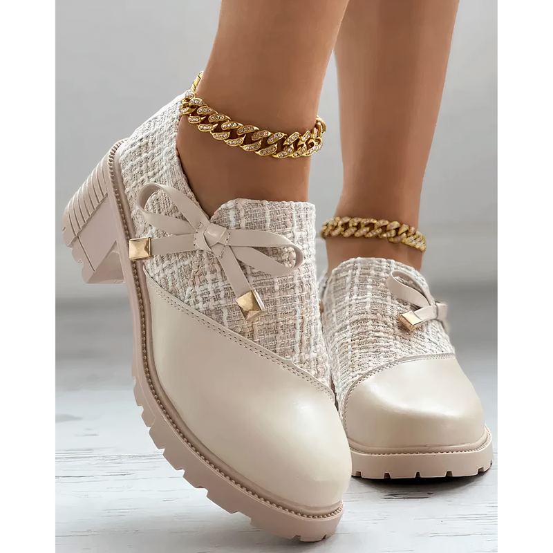Stijlvolle blokhak schoenen met strikdetails - Florina