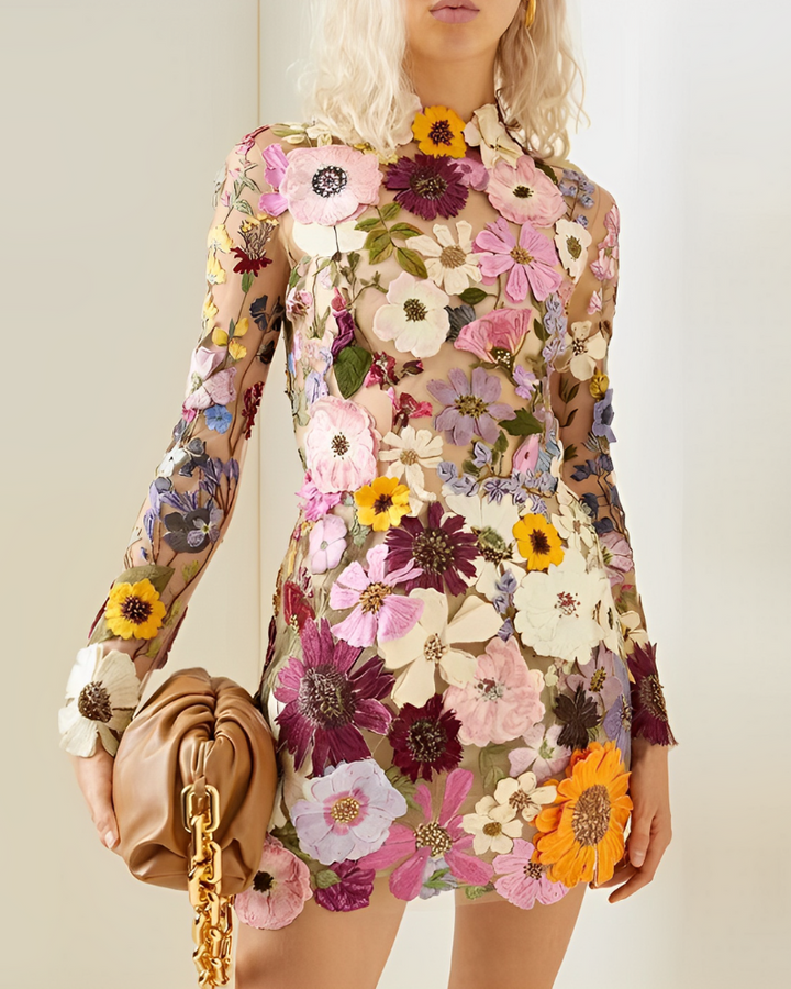 Romantische Bloemenjurk met Fijne Details - Isabella
