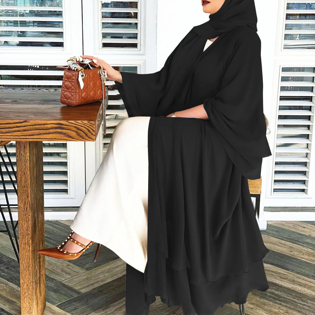 Vardi Dante™ Otwarta Amina Abaya z Hijab | Piękna i przewiewna abaya