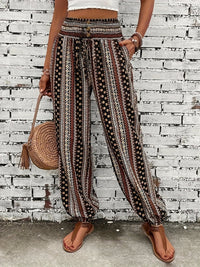 Boho Hoge Taille Damesbroek met Print & Geraffineerde Taille – Linara