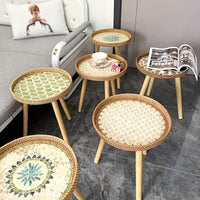 Scandinavische Rotan Bijzettafel - Elin
