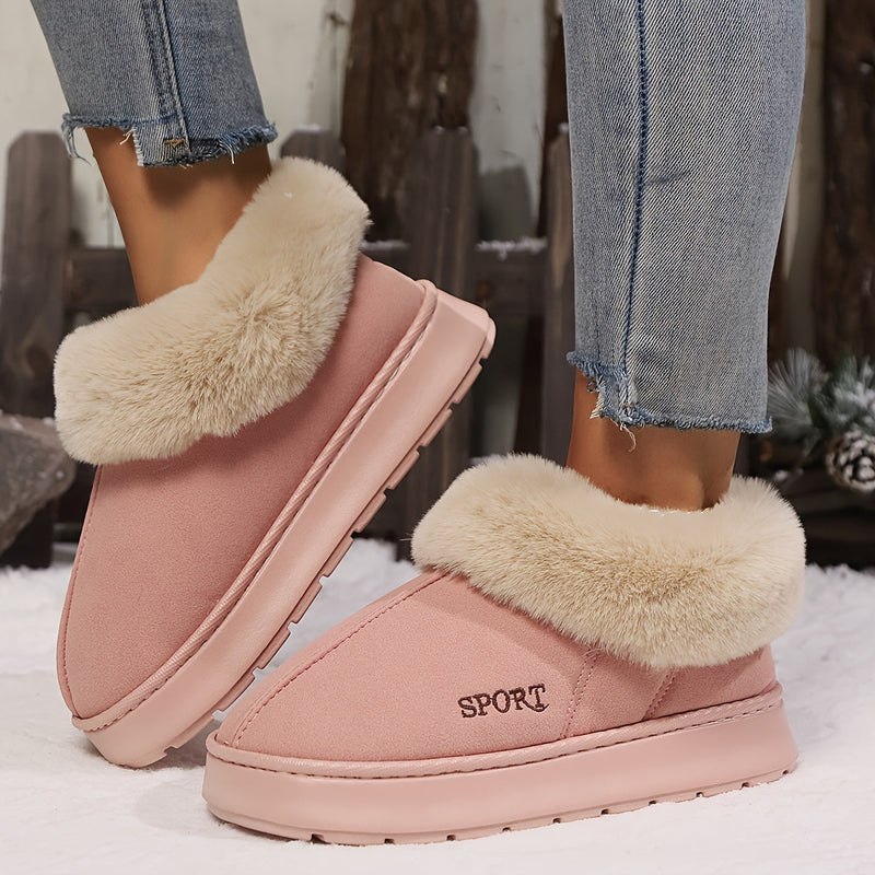 Warme Pluche Dames Pantoffels met Antislip Zool - Sienna