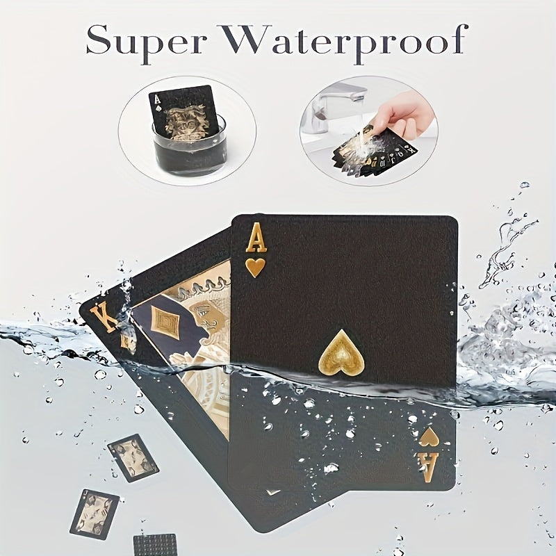 Luxe Zwarte Speelkaarten - Waterdicht & Flexibel met Bewaardoos - Noctura