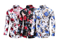Trendy Bloemenprint Overhemd - Finn