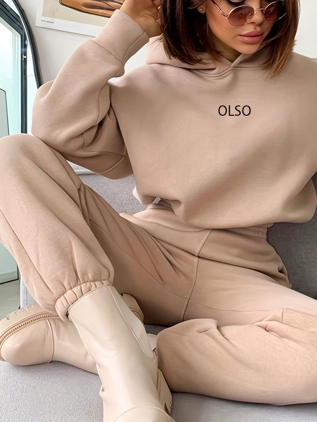 Casual Tweedelige Set met Stijlvolle Letterprint - Elvira