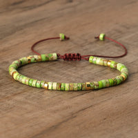 Gevlochten Armband met 2,4 mm Natuurlijke Steen Rollers - Seraphina