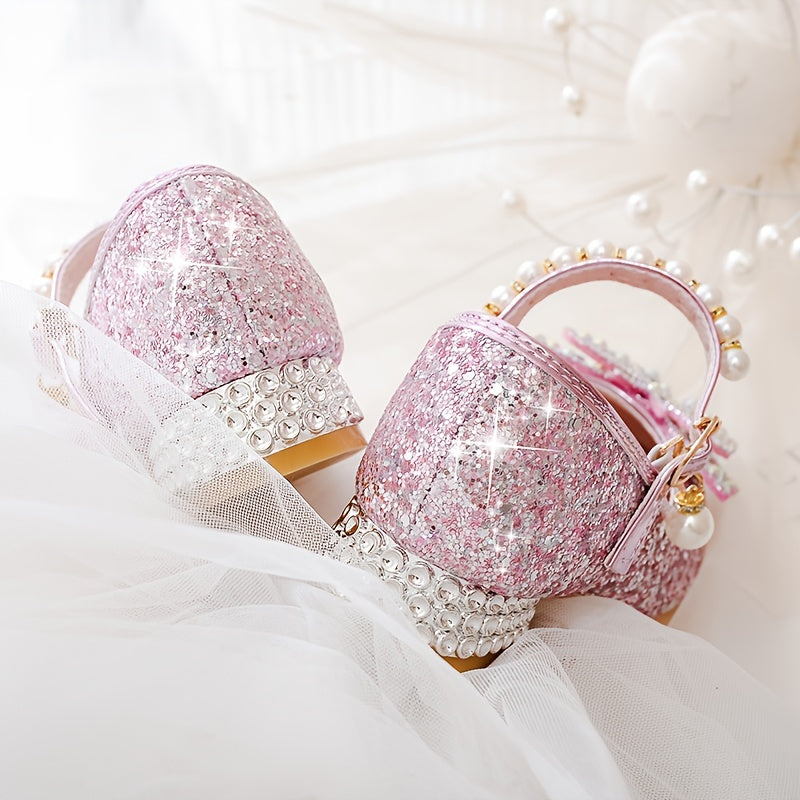 Glitterschoen Isla – Comfortabele Instapper met Pailletten & Parels voor Meisjes