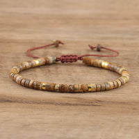 Gevlochten Armband met 2,4 mm Natuurlijke Steen Rollers - Seraphina