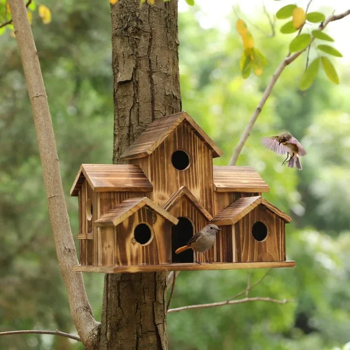 6 Gats Handgemaakt Vogelhuisje - NestHaven