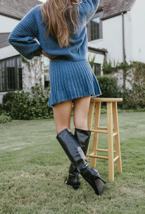 Trendy Geplooide Trui- en Rokset - Isabella