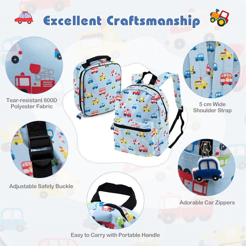 5-delige Kinder Reis Bagageset met Rugzak en Accessoires – Auto | Uil