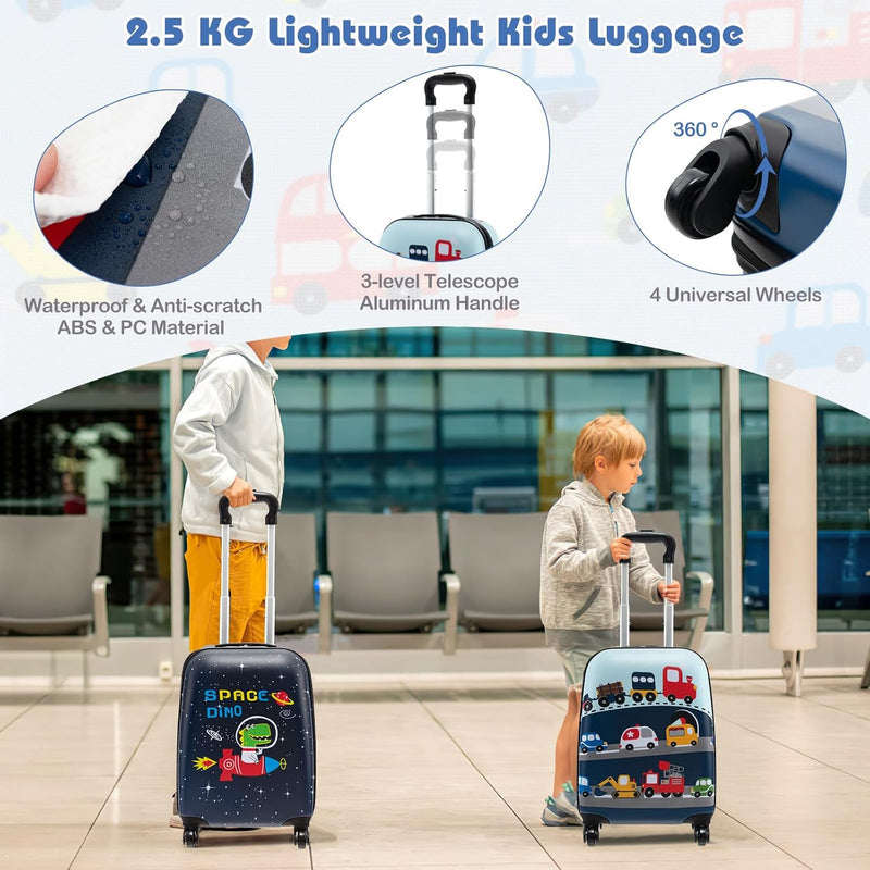 5-delige Kinder Reis Bagageset met Rugzak en Accessoires – Auto | Uil