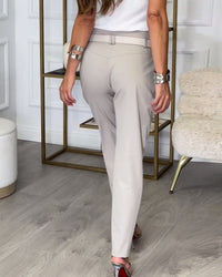 Trendy Dames Patchwork Broek met Riem - Liv