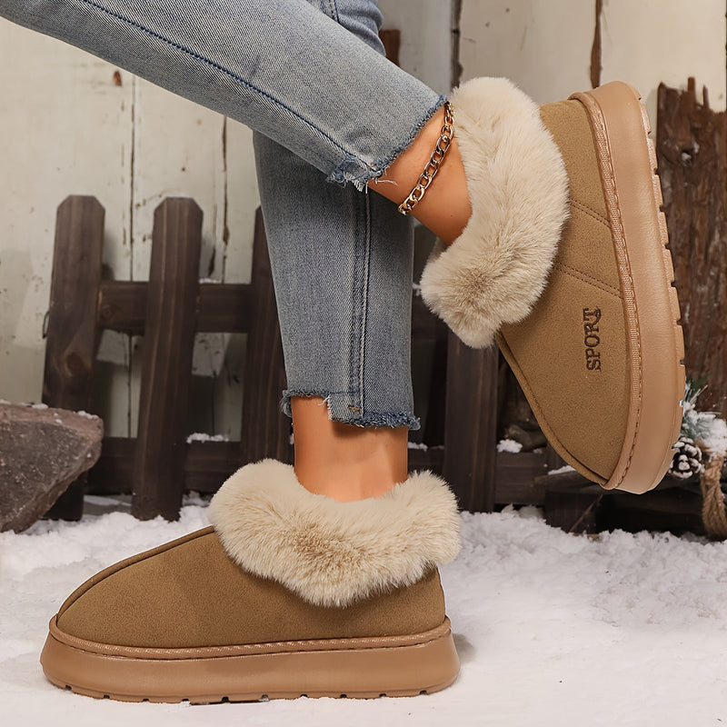 Warme Pluche Dames Pantoffels met Antislip Zool - Sienna