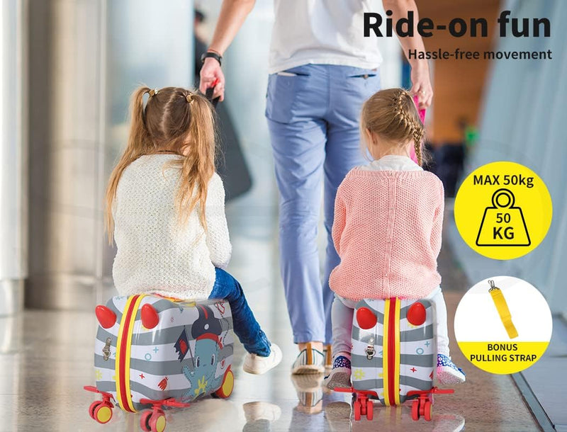 2-in-1 Ride-On Kinderkoffer met 360° wielen
