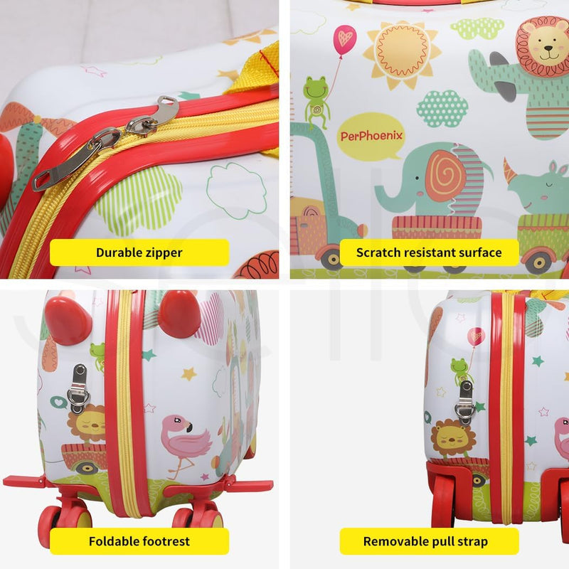 2-in-1 Ride-On Kinderkoffer met 360° wielen