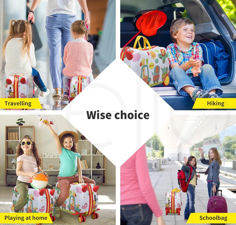 2-in-1 Ride-On Kinderkoffer met 360° wielen