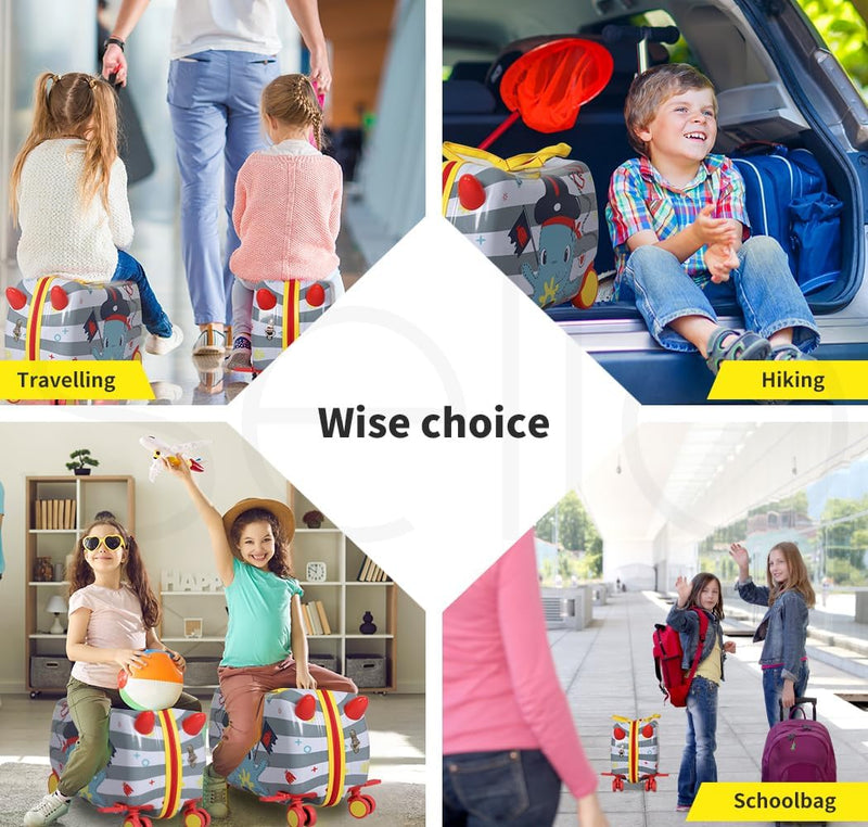 2-in-1 Ride-On Kinderkoffer met 360° wielen