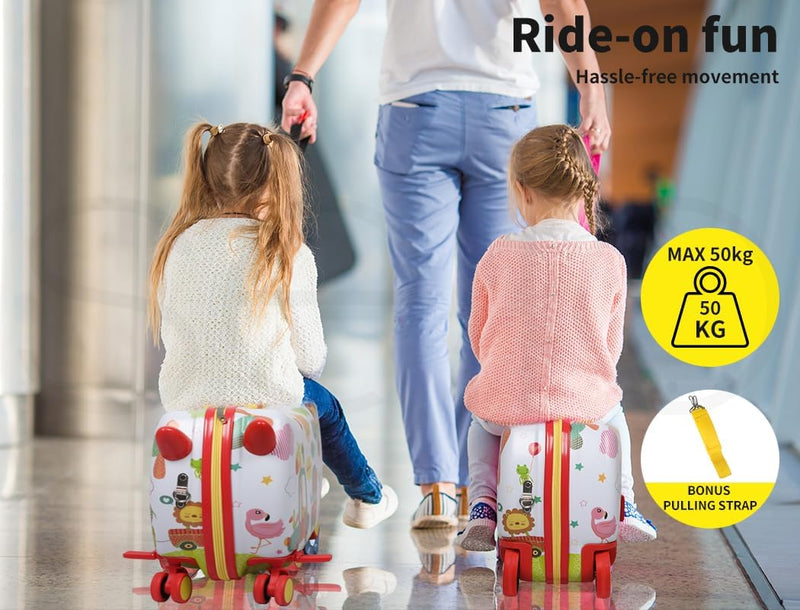 2-in-1 Ride-On Kinderkoffer met 360° wielen