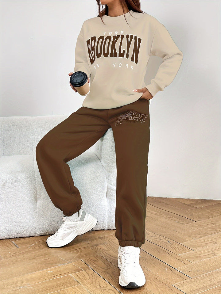 Tweedelig Jogginpak met Trendy Letterprint - Isabelle