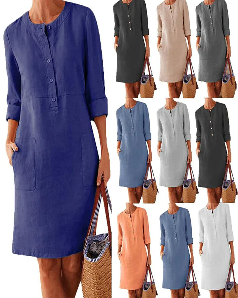 Trendy zomerjurk met knoopsluiting – Allegra