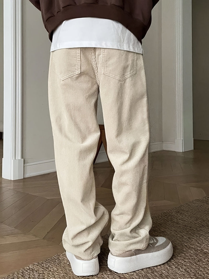 Casual Ribfluweel Herenbroek met Koordsluiting - Mason
